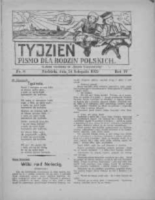 Tydzień: pismo dla rodzin polskich: dodatek niedzielny do "Gazety Szamotulskiej" 1929.11.24 R.4 Nr8
