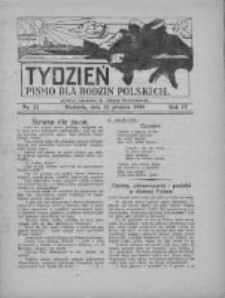 Tydzień: pismo dla rodzin polskich: dodatek niedzielny do "Gazety Szamotulskiej" 1929.12.15 R.4 Nr11