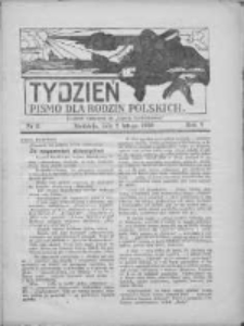 Tydzień: pismo dla rodzin polskich: dodatek niedzielny do "Gazety Szamotulskiej" 1930.02.02 R.5 Nr5
