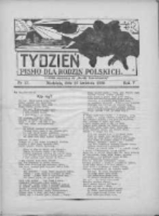 Tydzień: pismo dla rodzin polskich: dodatek niedzielny do "Gazety Szamotulskiej" 1930.04.27 R.5 Nr17