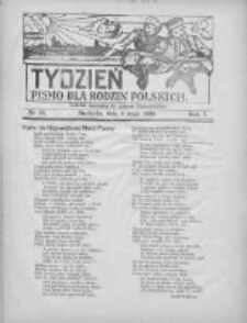 Tydzień: pismo dla rodzin polskich: dodatek niedzielny do "Gazety Szamotulskiej" 1930.05.04 R.5 Nr18