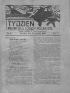 Tydzień: pismo dla rodzin polskich: dodatek niedzielny do "Gazety Szamotulskiej" 1930.09.28 R.5 Nr38