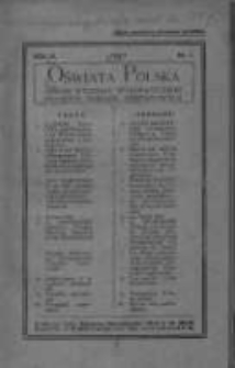 Oświata Polska: organ Wydziału Wykonawczego Polskich Towarzystw Oświatowych 1927 R.4 Nr1
