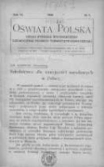 Oświata Polska: organ Wydziału Wykonawczego Zjednoczenia Polskich Towarzystw Oświatowych 1929 R.6 Nr1