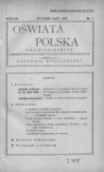 Oświata Polska: dwumiesięcznik Zjednoczenia Polskich Towarzystw Oświatowych z dodatkiem p.n.Poradnik Bibljoteczny 1937 styczeń/luty R.14 Nr1