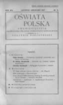 Oświata Polska: dwumiesięcznik Zjednoczenia Polskich Towarzystw Oświatowych z dodatkiem p.n.Poradnik Bibljoteczny 1937 listopad/grudzień R.14 Nr5