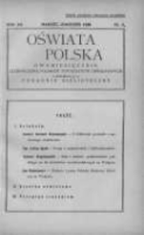 Oświata Polska: dwumiesięcznik Zjednoczenia Polskich Towarzystw Oświatowych z dodatkiem p.n.Poradnik Bibljoteczny 1938 marzec/kwiecień R.15 Nr2