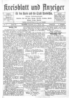 Kreisblatt und Anzeiger für den Kreis und die Stadt Krotoschin 1919.01.04 R.71 Nr2