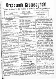 Orędownik Krotoszyński: pismo urzędowe dla miasta i powiatu krotoszyńskiego 1919.05.06 R.71 Nr54
