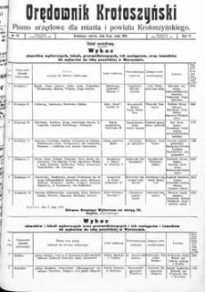 Orędownik Krotoszyński: pismo urzędowe dla miasta i powiatu krotoszyńskiego 1919.05.13 R.71 Nr57