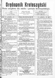 Orędownik Krotoszyński: pismo urzędowe dla miasta i powiatu krotoszyńskiego 1919.05.24 R.71 Nr62