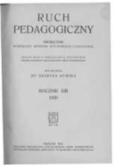 Ruch Pedagogiczny. 1926 R.13(15) nr1