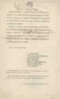 W dniu wczorajszym, kilkuset Polak&oacute;w zebranych przy ulicy Duphot, N. 10, widząc gwałtowną potrzebę wybrania pośrednik&oacute;w do znoszenia się z Rządem Rzeczpospolitej Francuzkiej w sprawie narodu naszego zaszczycili nas swym wyborem do tymczasowego działania...
