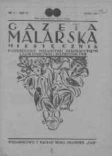 Gazeta Malarska: miesięcznik poświęcony malarstwu dekoracyjnemu, lakiernictwu i pozłotnictwu: organ Związku Cechów Malarskich i Lakierniczych 1931 lipiec R.4 Nr7