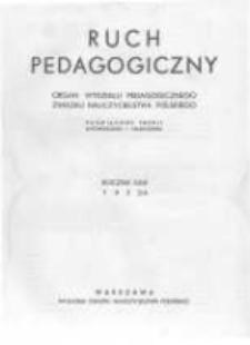 Ruch Pedagogiczny. 1933-1934 R.23(21) nr1