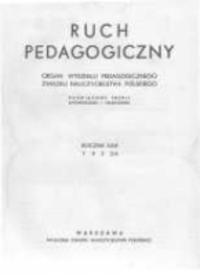 Ruch Pedagogiczny. 1933-1934 R.23(21) nr1
