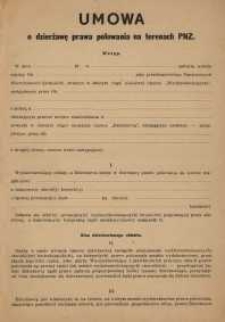 Umowa na dzierżawę prawa polowania na terenach Państwowych Nieruchomości Ziemskich