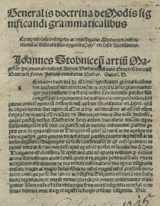 Generalis doctrina de modis significandi grammaticalibus