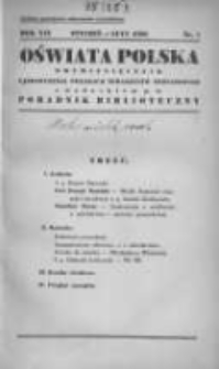 Oświata Polska: dwumiesięcznik Zjednoczenia Polskich Towarzystw Oświatowych z dodatkiem p.n.Poradnik Bibljoteczny 1939 styczeń/luty R.16 Nr1