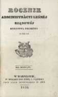 Rocznik Administracyi Leśnej Rządowej Królestwa Polskiego na rok 1837