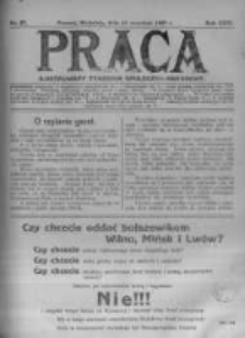Praca: ilustrowany tygodnik społeczno-narodowy. 1920.09.12 R.24 nr37