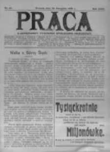 Praca: ilustrowany tygodnik społeczno-narodowy. 1920.11.20 R.24 nr47