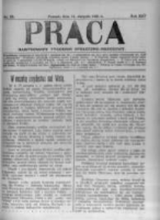 Praca: ilustrowany tygodnik społeczno-narodowy. 1921.08.14 R.25 nr33