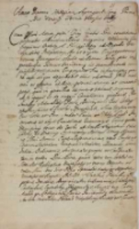 Ekstrakt z ksiąg czynności Konsystorza Poznańskiego w sprawie wciągnięcia do akt konsystorskich na prośbę ks. Grzegorza Wirowicza, prepozyta Kongregacji Oratorium na Świętej Górzew Gostyniu, tzw. “listu napomnienia” papieża Innocentego XI, wystawionego przez Kurię Rzymską 9 IV 1701 r. – dokumentu protekcyjnego, który zapewniał Kongregacji Gostyńskiej ochronę prawną i bezpieczeństwo w działalności duszpasterskiej i zarządzaniu majątkiem, zakazując jednocześnie podejmowania jakichkolwiek działań na szkodę zgromadzenia, jakie miały miejsce od początku jej istnienia