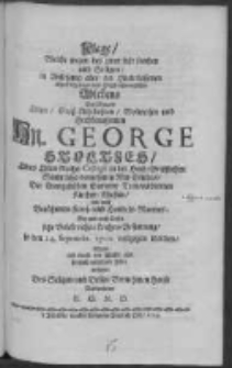 Klage welche wegen des zwar sehr sanften und Seligen in Ansehung aber der hinterlassenen allzufrühzeitigen und Höchst-schmertzlichen Ablebens des Weiland Edlen Gross-Achtbahren Wolweisen und Hochbenahmten Hn. George Stoltzes Eines Edlen Raths-Collegii in der Hoch-Gräfflichen Stadt Lissa vornehmen Mit-Gliedes der Evangelischen Gemeine Treu-verdienten Kirchen-Eltesten wie auch Berühmten Raus- und Handels-Mannes Bey und nach Dessen sehr Volckreichen Leichen-Bestattung so den 24 Septembr. 1702 vollzogen worden führete und durch eine schlechte aber hertzlich mitleidende Feber aufsetzete Des Geligen und Dessen Vornehmen Hause Berbundener E. G. N. D