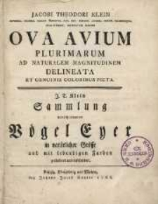 Ova Avium Plurimarum ad naturalem magnitudinem delineata et genuinis coloribus picta