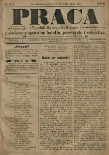 Praca: tygodnik dla wszystkich stanów, poświęcony sprawom handlu, przemysłu i rolnictwa. 1897.05.23 R.2 nr80