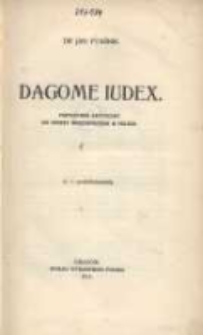 Dagome iudex: przyczynek krytyczny do genezy świętopietrza w Polsce