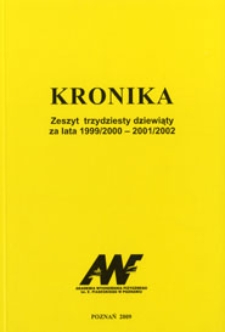 Kronika. Akademia Wychowania Fizycznego im. Eugeniusza Piaseckiego w Poznaniu Z.39 1999/00-2001/02