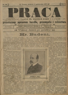 Praca: tygodnik dla wszystkich stanów, poświęcony sprawom handlu, przemysłu i rolnictwa. 1897.10.17 R.2 nr101