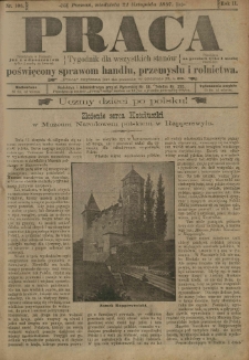 Praca: tygodnik dla wszystkich stanów, poświęcony sprawom handlu, przemysłu i rolnictwa. 1897.11.21 R.2 nr106