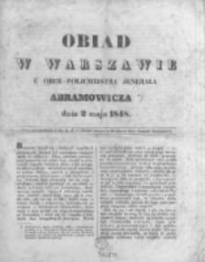 Obiad w Warszawie u Ober-Policmeistra Jenerała Abramowicza dnia 2 maja 1848