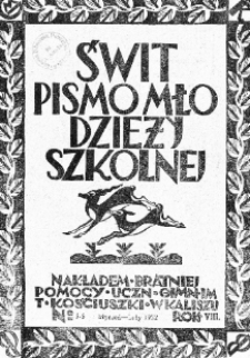 Świt: pismo młodzieży szkolnej 1931/1932 R.8 Nr5-6