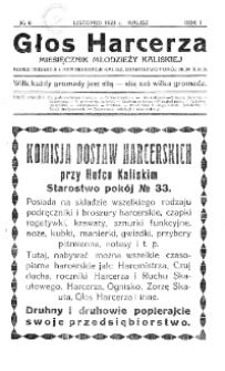 Głos harcerza: miesięcznik młodzieży kaliskiej 1924.11 R.1 Nr6