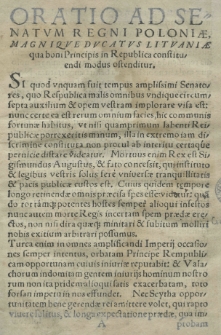 Oratio ad senatvm Regni Poloniae, Magniqve Dvcatvs Litvaniae qua boni principis in republica constituendi modus ostenditur