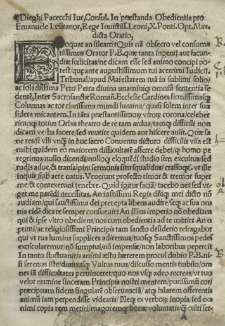 [...] Oratio in praestanda oboedientia pro Emmanuele Lusitanorum rege Leoni X dicta
