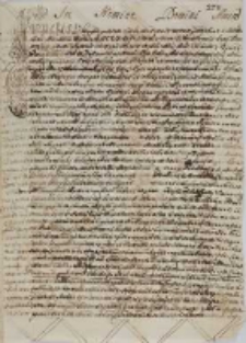 Transumpt bulli papieża Klemensa XII wydanej w sprawie nadania kanonikatów i prebend poznańskich prezbiterowi gnieźnieńskiemu ks. Karolowi Bhemowi (Béemowi, późniejszemu proboszczowi Kongregacji Gostyńskiej) po śmierci kanonika Wojciecha Waśniewicza, dra filozofii i proboszcza kolegiaty św. Marii Magdaleny w Poznaniu