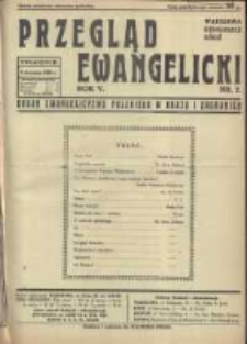 Przegląd Ewangelicki: organ ewangelizmu polskiego w kraju i zagranicą 1938.01.09 R.5 Nr2