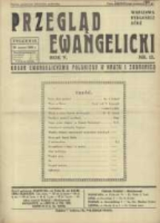 Przegląd Ewangelicki: organ ewangelizmu polskiego w kraju i zagranicą 1938.03.20 R.5 Nr12