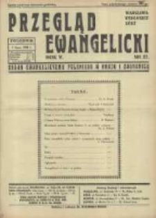 Przegląd Ewangelicki: organ ewangelizmu polskiego w kraju i zagranicą 1938.07.03 R.5 Nr27