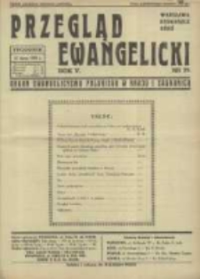 Przegląd Ewangelicki: organ ewangelizmu polskiego w kraju i zagranicą 1938.07.17 R.5 Nr29