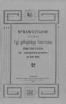Sprawozdanie Wydziału I-go Galicyjskiego Towarzystwa Chowu Drobiu i Kr&oacute;lik&oacute;w w Jarosławiu za rok 1902