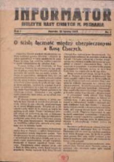 Informator: Biuletyn Kasy Chorych M. Poznania 1929.02.15 R.1 Nr1