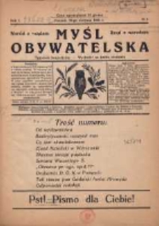 Myśl Obywatelska: tygodnik bezpartyjny 1926.08.29 R.1 Nr1