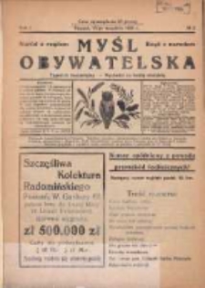 Myśl Obywatelska: tygodnik bezpartyjny 1926.09.15 R.1 Nr2