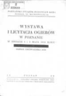 Wystawa i licytacja ogierów w Poznaniu w dniach 4 i 5 maja 1939r.